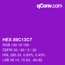 Color code: HEX #8C13C7 | qconv.com