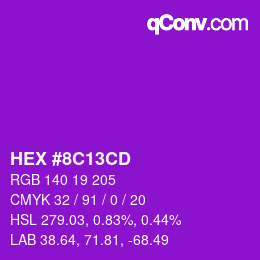 Color code: HEX #8C13CD | qconv.com