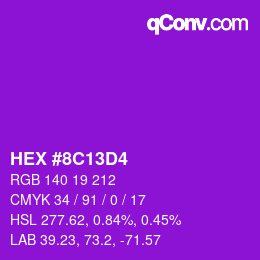 Color code: HEX #8C13D4 | qconv.com