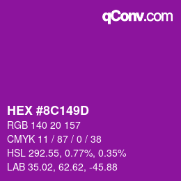 Color code: HEX #8C149D | qconv.com