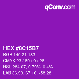 Color code: HEX #8C15B7 | qconv.com