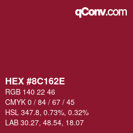Color code: HEX #8C162E | qconv.com
