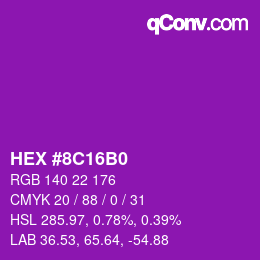 Color code: HEX #8C16B0 | qconv.com