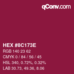 Color code: HEX #8C173E | qconv.com