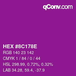 Color code: HEX #8C178E | qconv.com
