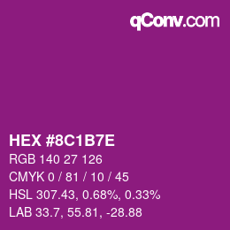 Color code: HEX #8C1B7E | qconv.com