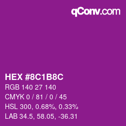 Color code: HEX #8C1B8C | qconv.com