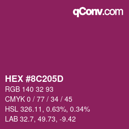 Color code: HEX #8C205D | qconv.com