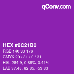 Color code: HEX #8C21B0 | qconv.com