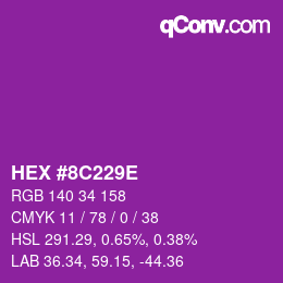 Color code: HEX #8C229E | qconv.com