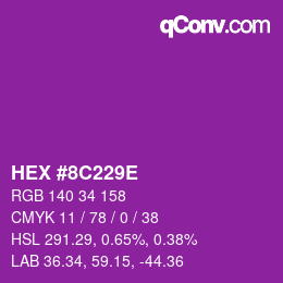 Color code: HEX #8C229E | qconv.com