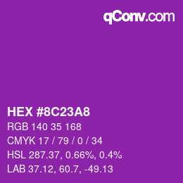 Color code: HEX #8C23A8 | qconv.com