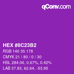 Color code: HEX #8C23B2 | qconv.com