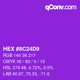 Color code: HEX #8C24D9 | qconv.com