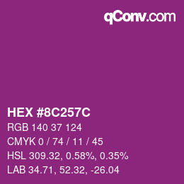 Color code: HEX #8C257C | qconv.com