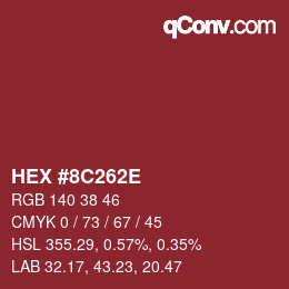 Color code: HEX #8C262E | qconv.com