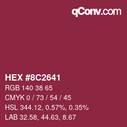 Color code: HEX #8C2641 | qconv.com