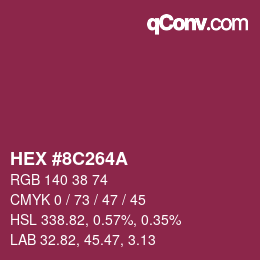 Color code: HEX #8C264A | qconv.com
