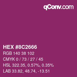 Color code: HEX #8C2666 | qconv.com