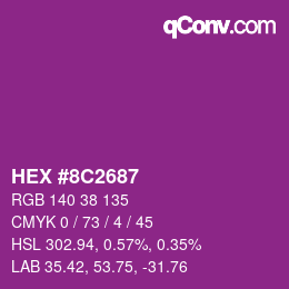 Color code: HEX #8C2687 | qconv.com