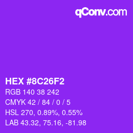 Color code: HEX #8C26F2 | qconv.com