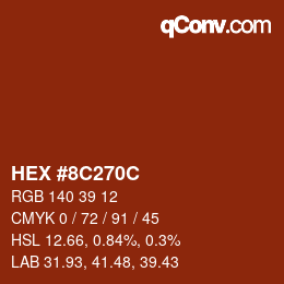 Color code: HEX #8C270C | qconv.com