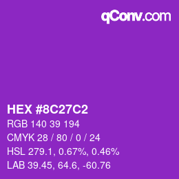 Color code: HEX #8C27C2 | qconv.com