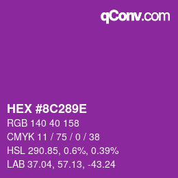 Color code: HEX #8C289E | qconv.com