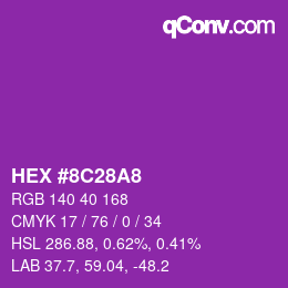 Color code: HEX #8C28A8 | qconv.com