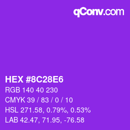 Color code: HEX #8C28E6 | qconv.com