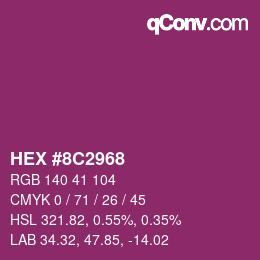 Color code: HEX #8C2968 | qconv.com