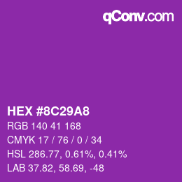 颜色代码: HEX #8C29A8 | qconv.com