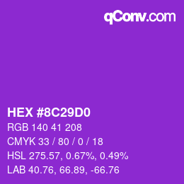 Color code: HEX #8C29D0 | qconv.com