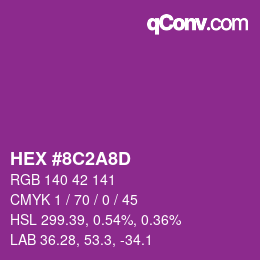 Color code: HEX #8C2A8D | qconv.com