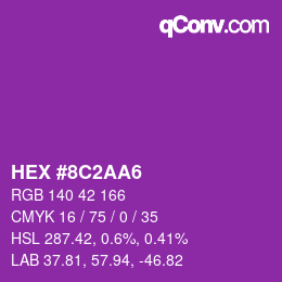 Color code: HEX #8C2AA6 | qconv.com