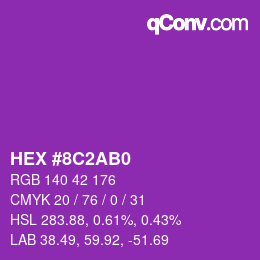 Color code: HEX #8C2AB0 | qconv.com