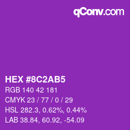 Color code: HEX #8C2AB5 | qconv.com