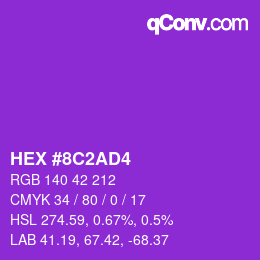 Color code: HEX #8C2AD4 | qconv.com