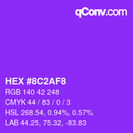 Color code: HEX #8C2AF8 | qconv.com