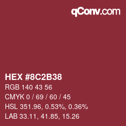 Color code: HEX #8C2B38 | qconv.com