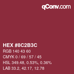 Color code: HEX #8C2B3C | qconv.com