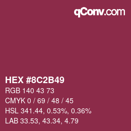 Color code: HEX #8C2B49 | qconv.com