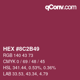 カラーコード: HEX #8C2B49 | qconv.com