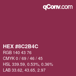 Color code: HEX #8C2B4C | qconv.com