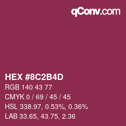 Color code: HEX #8C2B4D | qconv.com