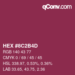 カラーコード: HEX #8C2B4D | qconv.com
