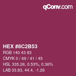 Color code: HEX #8C2B53 | qconv.com