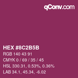 カラーコード: HEX #8C2B5B | qconv.com