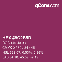 颜色代码: HEX #8C2B5D | qconv.com