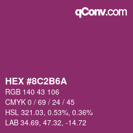 颜色代码: HEX #8C2B6A | qconv.com